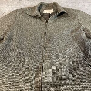 Women's Vtg Evan Picone Green Herringbone Tweed Jacket Coat Size 10